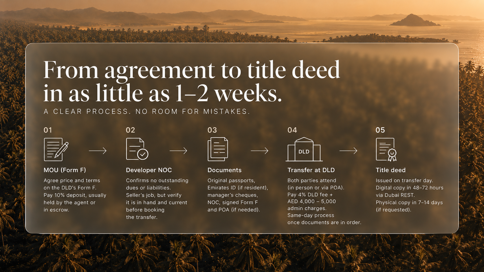 Buying in Dubai Step by Step: MOU to Title Deed